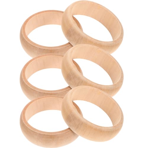 Gogogmee 6 Stück Diy Holzarmband Ringe Unfertige Holzringe für Schmuckherstellung Runde Natürliche Bangle Armbänder für Kreative Bastelprojekte für und Stressabbau von Gogogmee