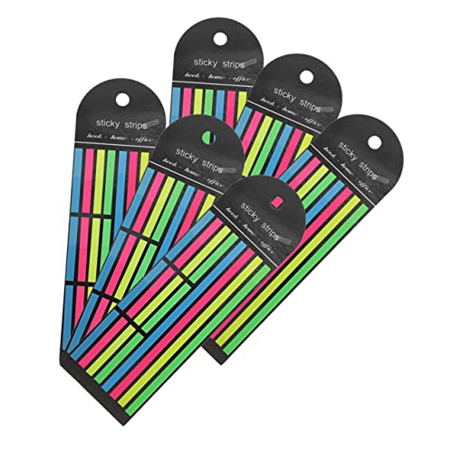 Gogogmee 6 Stück Fluoreszierende Haftstreifen Bunte Seitenmarker für Notizen und Bücher Selbstklebende Index Tabs für Schule und Büro Praktische Lesehilfen von Gogogmee