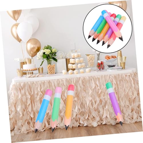 Gogogmee 6 Stück Große Aufblasbare Bleistiftballons Vielseitige Schuldekoration Leicht und Tragbar Auffällige Party und Klassenzimmer Deko für Schulanfang und Abschlussfeiern von Gogogmee