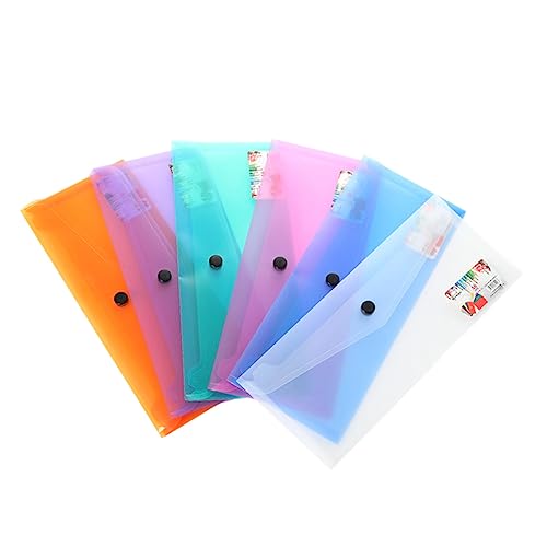 Gogogmee 6 Stück Klare Dokumententaschen mit Druckknopf Praktische Aufbewahrungsmappe für Schule und Büro für Wichtige Unterlagen Zufällige Farben Zufällige Farbe Zufällige Farbe von Gogogmee