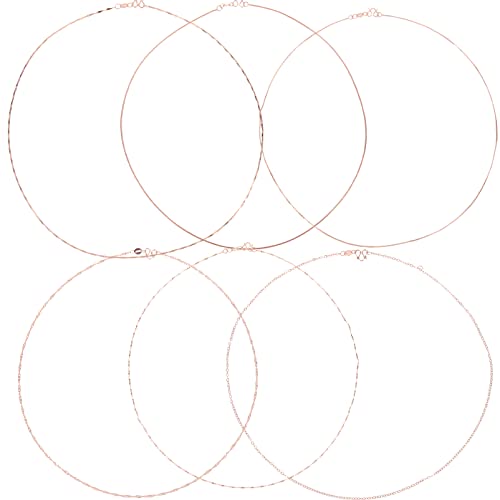 Gogogmee 6 Stück Rosegold Halskette Set Diy Schmuckketten für Frauen und Mädchen Kupferketten für Eleganten Schmuck für Partys und Festliche Anlässe von Gogogmee