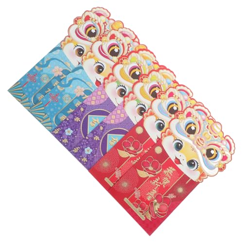 Gogogmee 6 Stück Rote Umschläge Jahr der Schlange Chinesisches Neujahr Geldumschläge Sicher Verschließbar für Bargeld Karten Vielseitig Einsetzbar für Frühlingsfest Lunar Year von Gogogmee