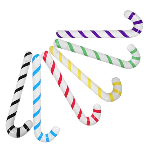 Gogogmee 6 Stück Teiliges Aufblasbare Bunte Zuckerstangen Ballons Leichte Tragbare Partydekoration für Weihnachten Geburtstage und Hochzeiten Lebhafte Farben für Innen und Außenbereich von Gogogmee