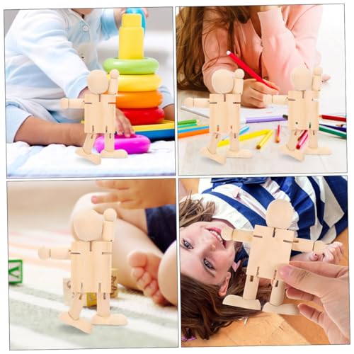 Gogogmee 6 Stück Teiliges DIY Holzroboter Unbemalt Bewegliche Gelenkfiguren aus Naturholz zum Bemalen und Basteln für Kreative Vielseitiges Holzspielzeug für Familienaktivitäten und Gogogmee 6 Stück Teiliges DIY Holzroboter Unbemalt Bewegliche Gelenkfiguren aus Naturholz zum Bemalen und Basteln für Kreative Vielseitiges Holzspielzeug für Familienaktivitäten und von Gogogmee