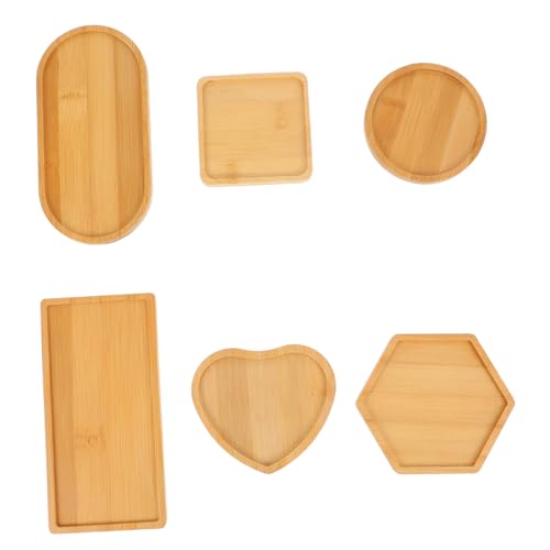 Gogogmee 6 Stück Teiliges DIY Mosaik Holztablett Befüllbares Kreativtablett für Handwerk und Heimdekoration Verschiedene Formen Herz Oval Sechseck als und Deko Tablett von Gogogmee