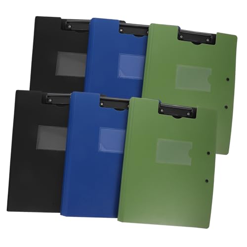Gogogmee 6 Stück Teiliges Klemmbrett mit Doppelt Clip Stanzfreier Ordner für Dokumente Vielseitig Einsetzbar als Schreibunterlage und Aktenmappe für Büro und Interviews von Gogogmee