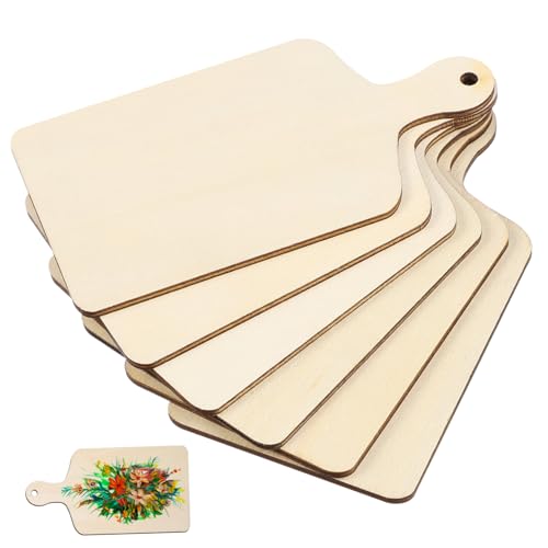 Gogogmee 6 Stück Teiliges Mini Holzschneidebretter zum Basteln Unbehandelte Holzbretter mit Griff Platzsparend Sichere Glatte Kanten Vielseitig für Brot Kuchen Obst und DIY Bemalung Gogogmee 6 Stück Teiliges Mini Holzschneidebretter zum Basteln Unbehandelte Holzbretter mit Griff Platzsparend Sichere Glatte Kanten Vielseitig für Brot Kuchen Obst und DIY Bemalung von Gogogmee