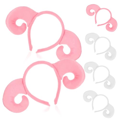 Gogogmee 6 Stück Teiliges Plüsch schaf haarreif Elastische Tier stirnbänder für Erwachsene Leichte Bequeme Cosplay Party kopfbedeckung für Halloween und Weihnachten von Gogogmee
