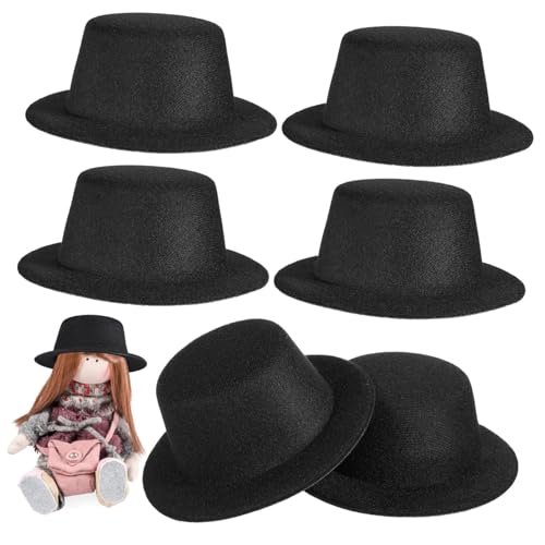 Gogogmee 6 Stück Teiliges Puppenhut Schwarz Miniatur Dekor für DIY Puppenbekleidung Schneemann Weihnachtsmütze Bastelzubehör für Puppenhaus und Handarbeit Gogogmee 6 Stück Teiliges Puppenhut Schwarz Miniatur Dekor für DIY Puppenbekleidung Schneemann Weihnachtsmütze Bastelzubehör für Puppenhaus und Handarbeit von Gogogmee