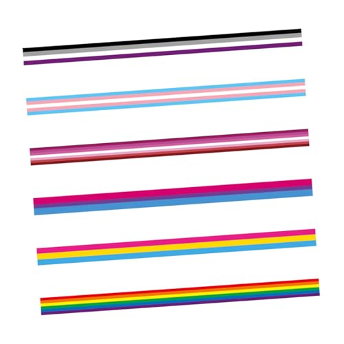 Gogogmee 6 Stück Teiliges Regenbogenband Buntes Polyester DIY Geschenkband Partydeko Schleifenband Lgbt Pride Zubehör für Karneval Parade Festveranstaltungen von Gogogmee