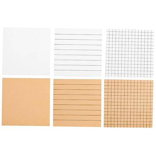 Gogogmee 6 Stück Teiliges Selbstklebende Memo Pads Weiß und Kraftpapier für Büro Schule und Zuhause für Notizen Erinnerungen und Schnelle Notizen ohne Rückstände von Gogogmee