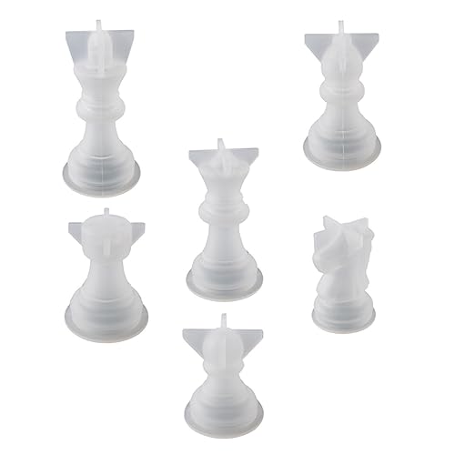 Gogogmee 6 Stück Teiliges Silikon Schachfiguren DIY Schachspiel Form für Kreative Bastelprojekte Langlebige und Wiederverwendbare Silikonform für Epoxidharz und Geschenkideen von Gogogmee