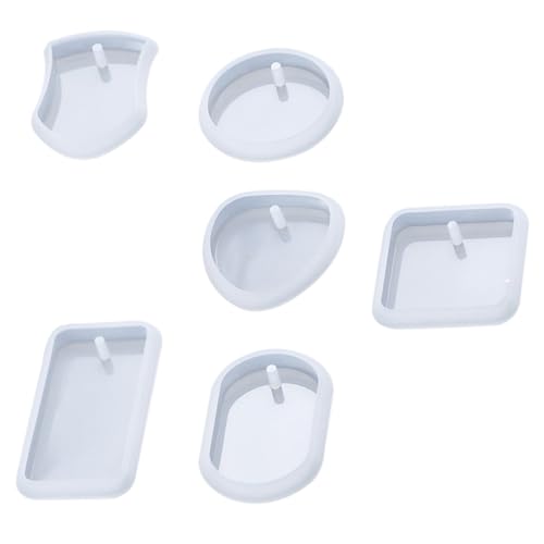 Gogogmee 6 Stück Teiliges Silikon Schlüsselanhänger Formen Flexible Epoxidharz Gießformen für DIY Anhänger und Schlüsselketten Langlebig Wiederverwendbar Geeignet für Schmuckherstellung und von Gogogmee