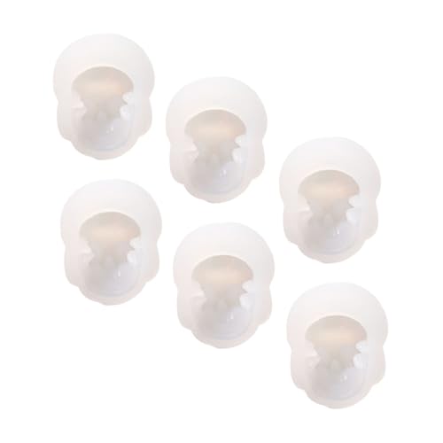 Gogogmee 6 Stück Teiliges Silikon Skull Köpfe Perlen Gießform für DIY Schmuckherstellung Flexibles Sicheres Material für Armbänder Anhänger Ohrringe Kreative Bastelformen von Gogogmee