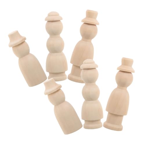 Gogogmee 6 Stück Teiliges Unbemalte Holzpuppen zum Bemalen Kleine DIY Holzfiguren für Bastelprojekte Kreative Holz figuren Puppen Blanko Holzpuppen für Mädchen und Vielseitige Gogogmee 6 Stück Teiliges Unbemalte Holzpuppen zum Bemalen Kleine DIY Holzfiguren für Bastelprojekte Kreative Holz figuren Puppen Blanko Holzpuppen für Mädchen und Vielseitige von Gogogmee