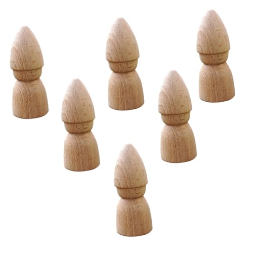 Gogogmee 6 Stück Teiliges Unvollendeter Holzpuppen Pegs zum Bemalen DIY Puppenfiguren für Sichere Glatte Holzfiguren für Kreative Handarbeit und Gogogmee 6 Stück Teiliges Unvollendeter Holzpuppen Pegs zum Bemalen DIY Puppenfiguren für Sichere Glatte Holzfiguren für Kreative Handarbeit und von Gogogmee