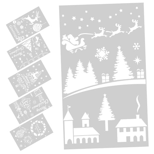 Gogogmee 6 Stück Teiliges Weihnachtsschablonen aus Langlebigem Vielseitige und Sprühvorlagen für DIY Wanddekoration Wiederverwendbar für Kreative Weihnachtsmotive und Festliche Gogogmee 6 Stück Teiliges Weihnachtsschablonen aus Langlebigem Vielseitige und Sprühvorlagen für DIY Wanddekoration Wiederverwendbar für Kreative Weihnachtsmotive und Festliche von Gogogmee