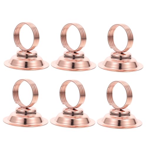 Gogogmee 6 Stück Tischkartenhalter aus Robustem Metall Kompakter Platzsparer mit Elegantem Roségold Finish Vielseitig als Menükartenhalter für Hochzeiten Bankette Restaurants und von Gogogmee