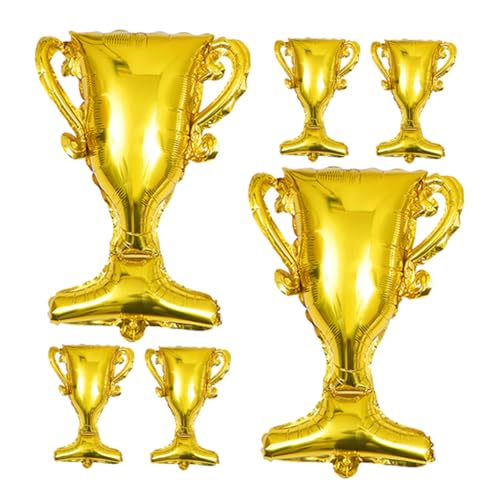 Gogogmee 6 Stück Trophäenballons Goldfolienballons Happy Birthday Ballons Abschlussfeier Dekoration Glückwunsch Abschluss Dekorationen Abschluss Dekorationen Ballons Aus Goldener von Gogogmee