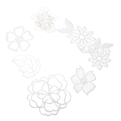 Gogogmee 6 Stück Weiße Spitze Blumenapplikationen Diy Stickerei Patches für Kleidung Taschen Hüte und Bastelprojekte von Gogogmee