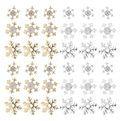 Gogogmee 60 Stck Schneeflocken Nagel Charms Glitzer Nagel Kunst Zubehör Dekorative Charms für Maniküre DIY Leicht und für Glamouröse Nägel von Gogogmee