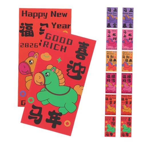 Gogogmee 60 Stück Rote Umschläge Neujahr Jahr Des Pferdes Design Traditionelle Chinesische Geldumschläge Für Frühlingsfest Familienfeiern Und Geschäftliche Anlässe Gogogmee 60 Stück Rote Umschläge Neujahr Jahr Des Pferdes Design Traditionelle Chinesische Geldumschläge Für Frühlingsfest Familienfeiern Und Geschäftliche Anlässe von Gogogmee