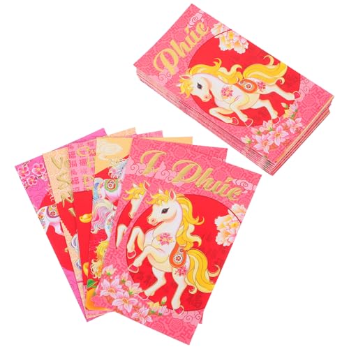 Gogogmee 60 Stück Rote Umschläge für das Frühjahrsfest des des Pferdes Li xi -Umschlag Vietnamesisch Traditionelle chinesische rote Umschläge Neujahr Lucky Beutel bao li xi Papier von Gogogmee