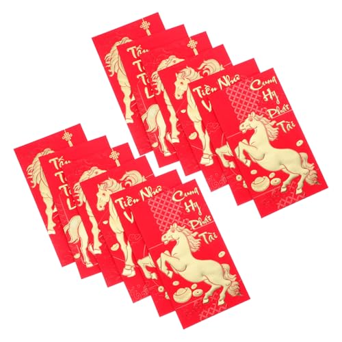 Gogogmee 60 Stück Rote Umschläge für das Frühjahrsfest des des Pferdes chinesisches neujahr hong bao Hong Bao Chinesische Geldtasche Chinas rote Umschläge Papier von Gogogmee