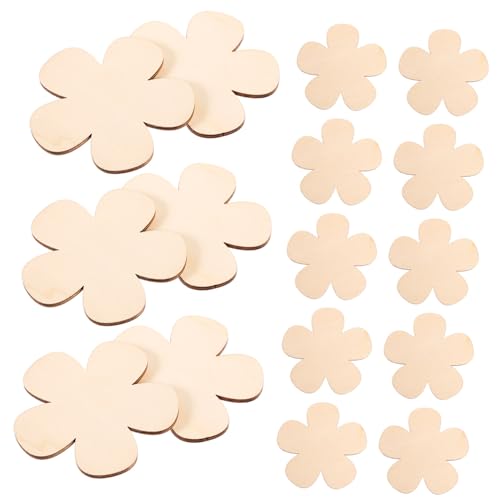 Gogogmee 60 Stück Teiliges Holzblumen Basteln Naturbelassene Unbemalte Holzstücke für DIY kunstprojekte Kinderfreundliche Holzblumen deko für Hochzeit Geburtstag Valentinstag von Gogogmee