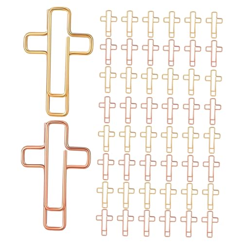 Gogogmee 60 Stück Teiliges Kreuz Metall Büroklammer Gold Roségold Dekorative Lesezeichen Büroklammern für Bibel Planer Notizen Kompakte Praktische Clips für Studium Organisation Zuhause und Gogogmee 60 Stück Teiliges Kreuz Metall Büroklammer Gold Roségold Dekorative Lesezeichen Büroklammern für Bibel Planer Notizen Kompakte Praktische Clips für Studium Organisation Zuhause und von Gogogmee