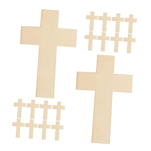 Gogogmee 60 Stück Teiliges Unbemalter Holzkreuze zum Basteln Glatte Oberfläche Vielseitige DIY Holzanhänger für Bemalen Beschriften und Dekoration Praktische für Kunstprojekte von Gogogmee
