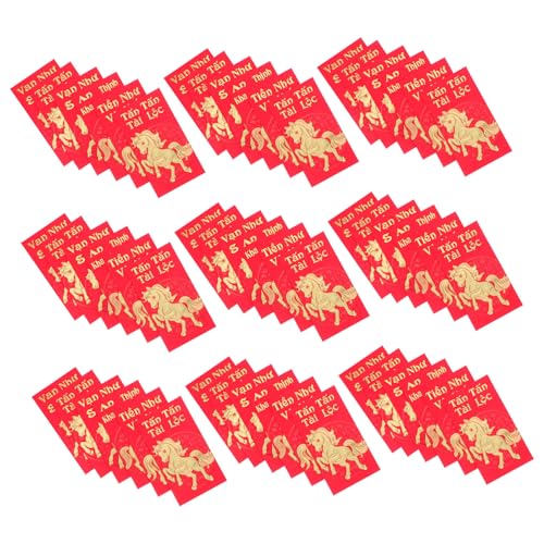 Gogogmee 60 Stück Teiliges Vietnamesische Rote Umschläge Pferdejahr Lunar Year Geldumschläge Glücksumschläge für Neujahr Familienfeier Festliche Geldtaschen von Gogogmee