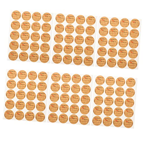 Gogogmee 600Blätter Selbstklebende Etikettenaufkleber aus Kraftpapier Dekorative Label für DIY Projekte Bäckereien und Bastelarbeiten für Kaffeetassen Marmeladengläser von Gogogmee