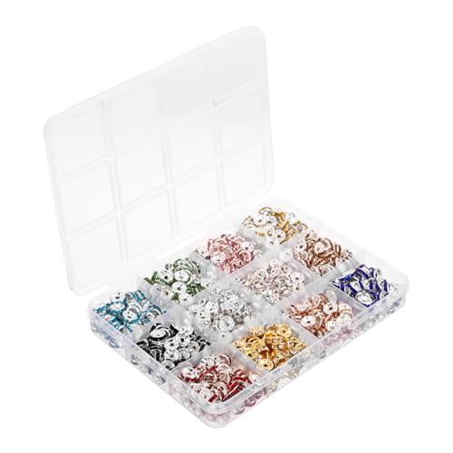 Gogogmee 600Stücke Bastelperlen Bunte Abstandshalter für DIY Schmuckherstellung Strassperlen mit Bohrung für Armbänder und Ohrringe Vielseitig Einsetzbar von Gogogmee