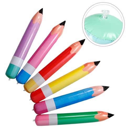 Gogogmee 6Stücke Aufblasbare Bleistifte Dekorative Jumbo Bleistifte für Schulanfang Dekorationen Farben Party Requisiten für Fotos von Gogogmee