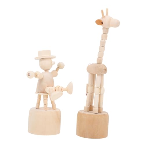 Gogogmee 6Stücke DIY Holz Bastelspiele Für Formschöne Tischornamente Unbehandeltem Holz Mit Kleinen Holzfiguren Und Giraffen Für Wohnkultur von Gogogmee