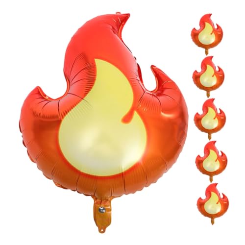 Gogogmee 6Stücke Feuerwehrmann Flammenballons Aluminiumfolienballons für Kindergeburtstage Partydekoration im Design Mottoparty Dekoration für Themen von Gogogmee