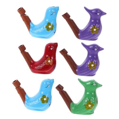 Gogogmee 6Stücke Keramische Wasser Vogel Pfeife Teiliges Bunten Designs Kreatives für Fördert Kommunikation und Aufmerksamkeit für Feste von Gogogmee