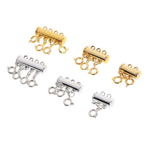 Gogogmee 6Stücke Magnetverschlüsse für DIY Schmuck Kreative Mehrreihen Magnetverschlüsse Silber für und Armbänder Rostfrei und Stark Magnetisch von Gogogmee