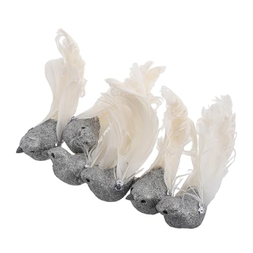 Gogogmee 6pcs Künstliche Gefiedersvögel Mit Glitzerpulver Realistischer Schäume Vögel Für Baumdekoration Lebensee Vögelmodelle Mit Clips von Gogogmee