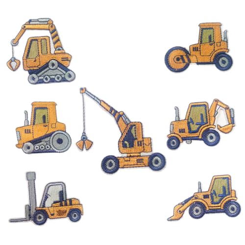 Gogogmee 7 Stück Teiliges Cartoon Bügelflicken Baufahrzeug Bestickte Applikationen zum Aufbügeln DIY Stoffpatches für Kleidung Jacken Jeans Rucksäcke Vielseitig zum Reparieren und Gogogmee 7 Stück Teiliges Cartoon Bügelflicken Baufahrzeug Bestickte Applikationen zum Aufbügeln DIY Stoffpatches für Kleidung Jacken Jeans Rucksäcke Vielseitig zum Reparieren und von Gogogmee