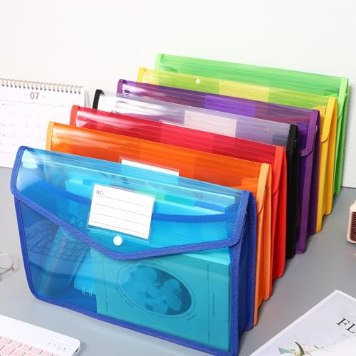 Gogogmee 7 Stück Teiliges Dokumentenmappe mit Druckknopf Verschluss Transparente Erweiterbare Pp ordner in Farben Inklusive Etikettentasche für Einfache Organisation als Letter Folder und Gogogmee 7 Stück Teiliges Dokumentenmappe mit Druckknopf Verschluss Transparente Erweiterbare Pp ordner in Farben Inklusive Etikettentasche für Einfache Organisation als Letter Folder und von Gogogmee