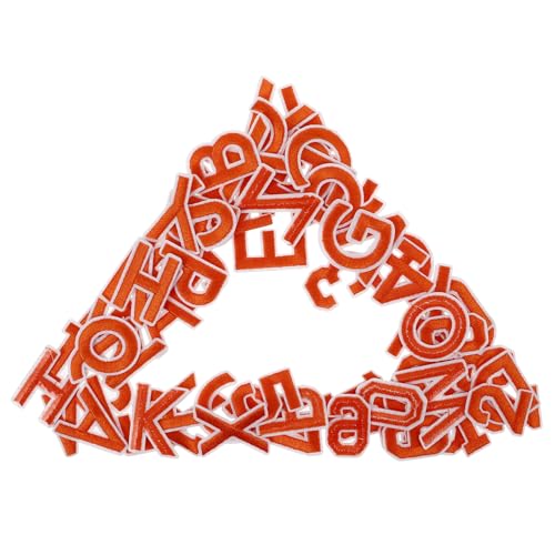 Gogogmee 72 Stück Teiliges Aufbügel Patches mit Buchstaben und Zahlen Gestickte Applikationen für Kleidung Hüte Taschen und DIY Projekte Orange A Z für Kreative Designs von Gogogmee
