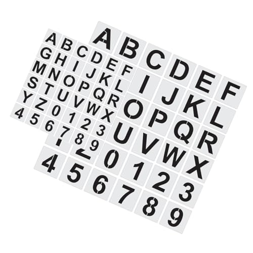 Gogogmee 72 Stück Teiliges Wiederverwendbares Schablonen aus Pet mit Großen Buchstaben und Zahlenvorlagen Robust und Leicht zu Reinigen für DIY Bastelprojekte Wanddekoration und Kindliche von Gogogmee