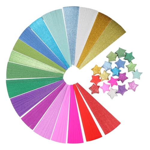 Gogogmee 720 Blatt Glitzer Origami Papier Sterne Papierstreifen Bastelpapier Faltpapier für DIY Bastelprojekte Farben Sternenmotive für Schule Kindergarten und Scrapbooking Gogogmee 720 Blatt Glitzer Origami Papier Sterne Papierstreifen Bastelpapier Faltpapier für DIY Bastelprojekte Farben Sternenmotive für Schule Kindergarten und Scrapbooking von Gogogmee