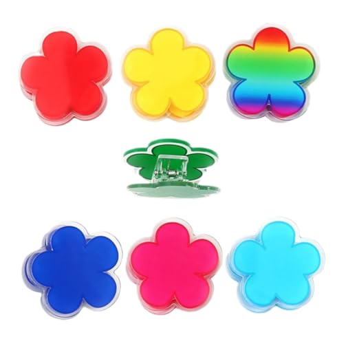 Gogogmee 7Stücke Blumen Clip aus Strapazierfähigem Acryl Bunte Verschlussklammern für Lebensmittel Snackbeutel Büro Schule und Zuhause Süße Büroklammern mit Verspieltem Design von Gogogmee