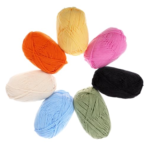 Gogogmee 7Stücke Teiliges Baumwollgarn Weiches Strickgarn Farben für DIY Projekte zum Häkeln und Stricken von Pullovern Schals und Robustes Atmungsaktives Garn für Kreative von Gogogmee