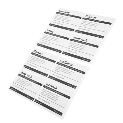 Gogogmee 8 Blätter Teiliges Selbstklebender PVC Badezimmer Etiketten Aufkleber Klar Beschriftet für Flaschen und Pflegeprodukte Einfache Anwendung Langlebig und Praktisch zur Organisation Gogogmee 8 Blätter Teiliges Selbstklebender PVC Badezimmer Etiketten Aufkleber Klar Beschriftet für Flaschen und Pflegeprodukte Einfache Anwendung Langlebig und Praktisch zur Organisation von Gogogmee