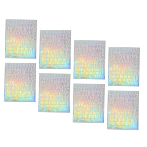Gogogmee 8 Blatt Holographische Buchstabenaufkleber Selbstklebend Vinyl Zahlen Sticker Für DIY Scrapbooking Briefkasten Tür Dekoration Kreative Projekte von Gogogmee