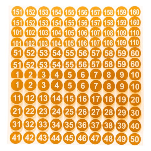 Gogogmee 8 Blatt Wasserdichte Selbstklebende Zahlenaufkleber Fortlaufend Orangefarbene Runde Etiketten zum Organisieren von Büro und Zuhause Leicht Ablösbar für Identifikation und Gogogmee 8 Blatt Wasserdichte Selbstklebende Zahlenaufkleber Fortlaufend Orangefarbene Runde Etiketten zum Organisieren von Büro und Zuhause Leicht Ablösbar für Identifikation und von Gogogmee